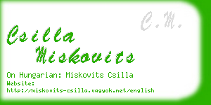 csilla miskovits business card